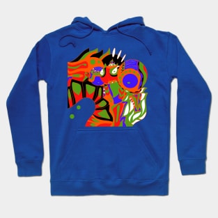 skull dogu knight in ecopop bright pattern zentangle art Hoodie